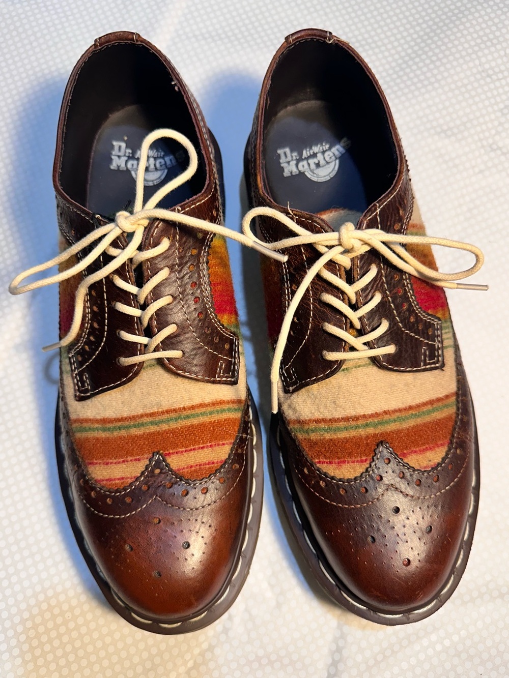 Dr Martens x Pendleton Alfred Wingtip Oxford Leather Wool Rare Size US M9 W10